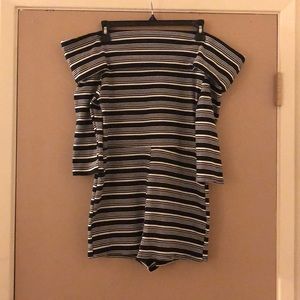 Black & White Off Shoulder Romper